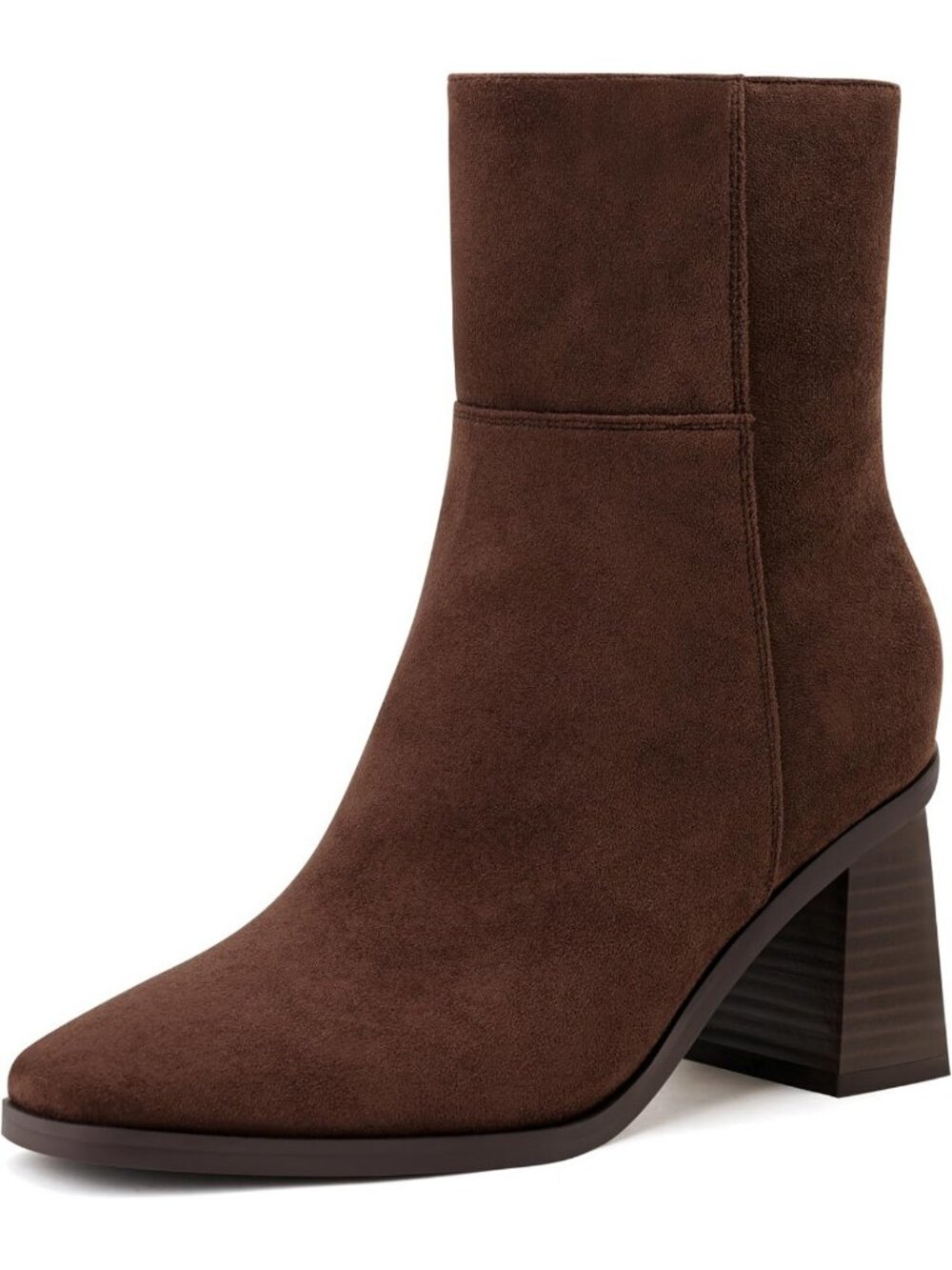 Chic Women’s Ankle Boots, Square Toe, Block Low Heel, Stylish Short Booties